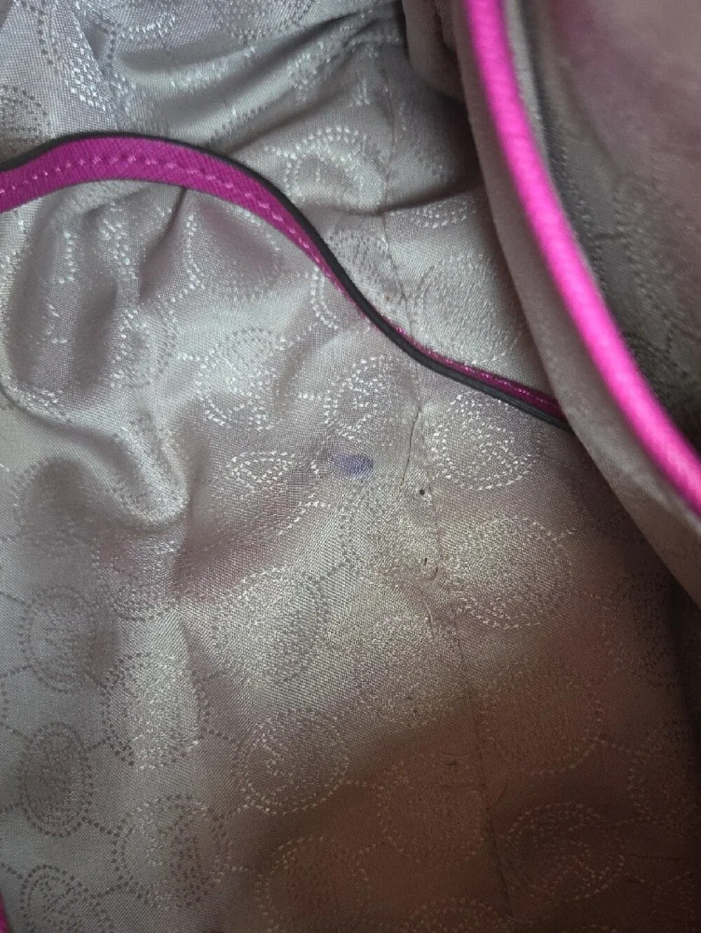 Michael Kors Hot Pink/ Purple Saffiano Leather Satchel with Gold Hardware